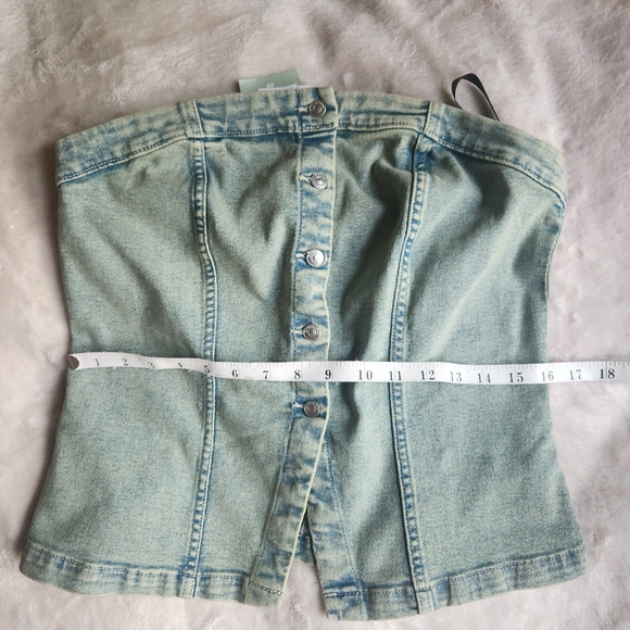 H&M denim bandeau/strapless top sz L BNWT - Picture 12 of 15